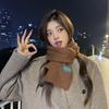 Solid Color Wool Scarf Women's Winter New High-end Sense Thickened Warm Scarf Neck Protection Student Versatile