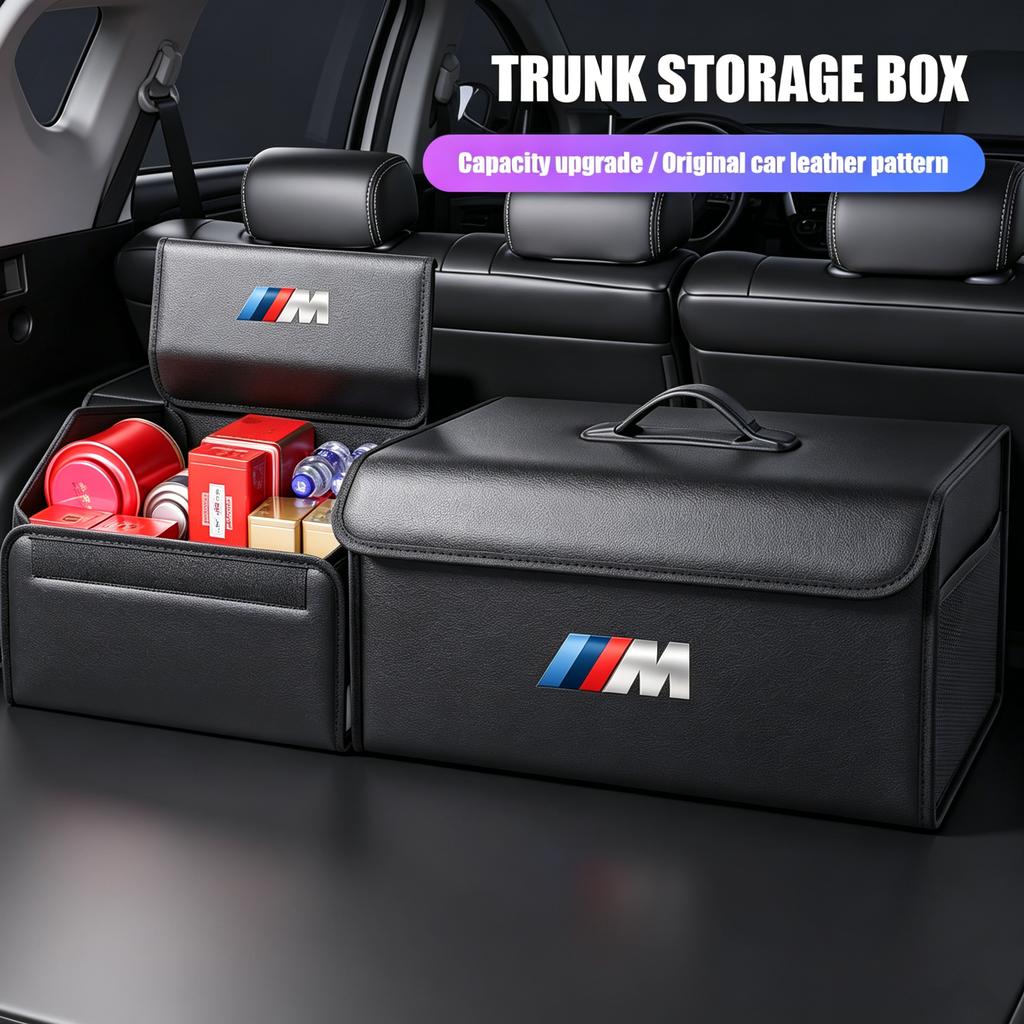 Car Trunk Organizer Box Tailbox Stowing Tidying Storage Bag Sticker For BMW G80 G06 G07 G42 G14 G15 G16 F82 F20 F21 F83 M2 M3 M4 GS1