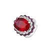 Jewelry Copper Bottom Gold Plating Simulation Red Corundum Blue Spinel Gas Black Gold Color Separation Women'S Set 13 * 18