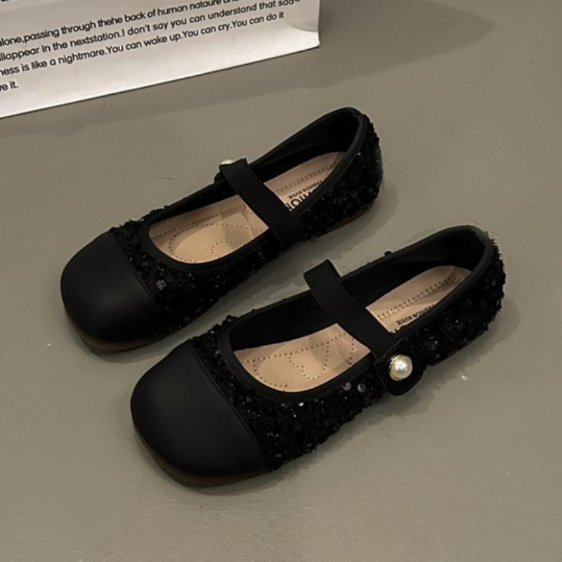 Fashion Bling Bead Flats Shoes for Woman Autumn Luxury Fashion Shallow Shoes Designer Elegant 2025 New Sneaker Party Zapatillas De Mujer