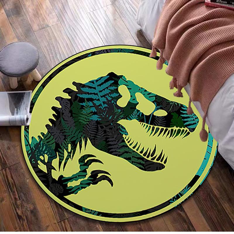 1Pc Jurassic Circular Rug - Office Decorative Carpet For Living Room Bedroom Door Mat Floor Rug Computer Chair Area Rug