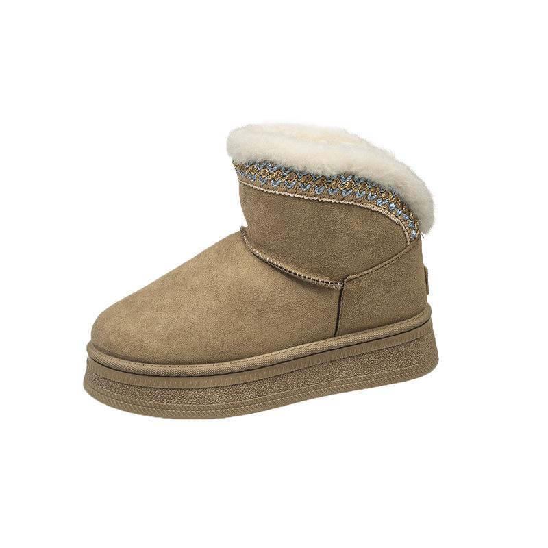 Заходите на фабрику внешней торговли для прямых продаж, зимние теплые меховые интегрированные сноубутсы, женская обувь, короткие хлопковые шерстяные ботинки, нескользящие