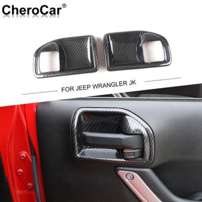 Накладка на ручку двери с текстурой под карбон для Jeep Wrangler JK 2011-2017