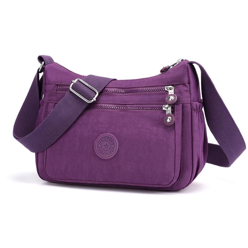 Женская квадратная нейлоновая сумка через плечо - Большая вместимость, однотонная, модный повседневный дизайн