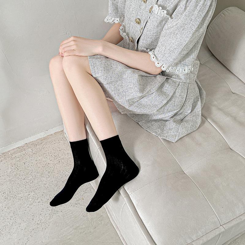 Летние тонкие сетчатые носки Элегантные носки в балетном стиле Женские носки Дышащие однотонные носки
