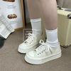 Summer New Thick-soled Round-headed Canvas Shoes Women's Low-top Versatile Board Shoes 824