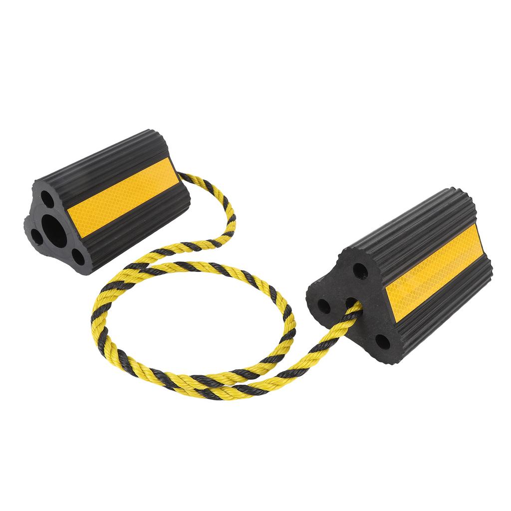 Противооткатные упоры для колес Сверхпрочные резиновые блоки для колес Противоскользящие блоки-стопоры для шин с веревкой и светоотражающими полосами для прицепов