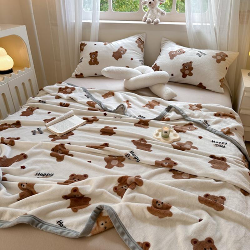 Бархатное одеяло, приятное для кожи, мягкое постельное белье в клетку, одеяла в мультяшном стиле, простыня для взрослых и детей, манта (Нет наволочки)