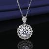 Luxury Five-carat Zircon Necklace, Female Luxury Inlaid with Diamond Sunflower Pendant Jewelry