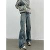 Осень и зима Новые американские джинсы High Street Washed Light Color для мужчин и женщин Прямые слегка расклешенные свободные широкие брюки