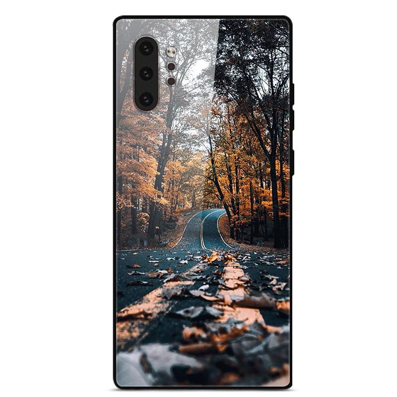 Phone Case For Samsung Galaxy Note 10 Plus Coque Tempered Glass Hard Back Cover For Samsung Note 10 Case Note10+ Funda Bumper