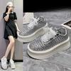 Hollowed-out Fashionable Casual Shoes for Women Summer Thick-soled Height-increasing Sneakers and Lightweight White Sneakers