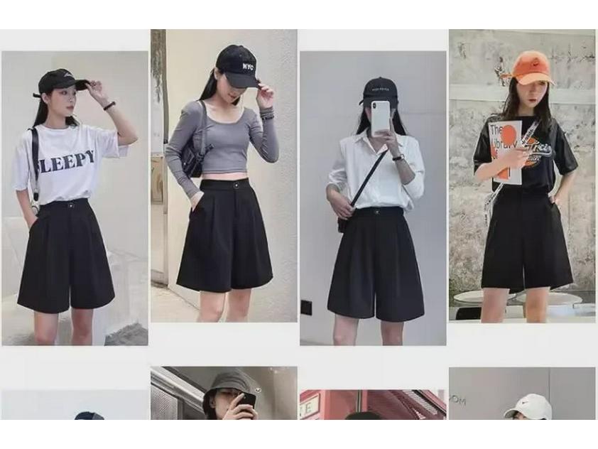 Женские широкие черные повседневные шорты с высокой талией, весна 2024
