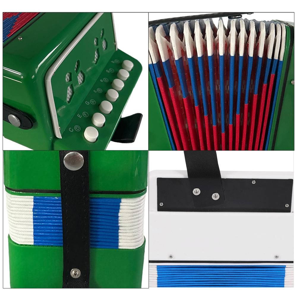 Мини 7-кнопочный 2-басовый аккордеон из АБС-пластика, музыкальный инструмент для начинающих, рождественский подарок, легкий кнопочный аккордеон