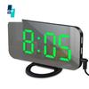 Digital Led Mirror Alarm Clock, 2 Ports Usb Charger, Snooze Function, Adjustable Brightness, Led Table