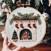 Christmas Embroidery Kit, Hand Embroidery Starter Kits with Stamped Embroidery Pattern, Adults Beginners