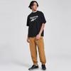 Reebok Спортивная повседневная футболка с коротким рукавом и принтом логотипа унисекс, топы, черный цвет 24SRM409UGH0