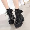Fashion Angel Wing Ankle Boots High Heels Patent Leather Womens Platform Boots Punk Gothic Sexy Model Shoes Prefect