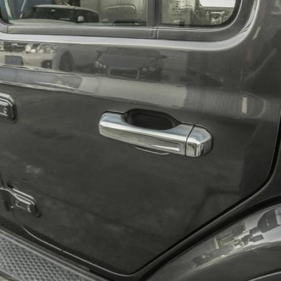 silver abs Car Door Handle Cover Trim Bezel 5pcs For Jeep Wrangler JL 2018-