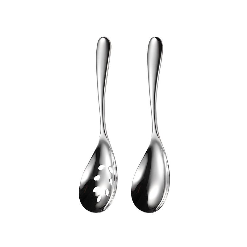 HANYANG 316 Stainless Steel Communal Spoon Funnel Extended Household Meal Spoon Gift Mirror Polished