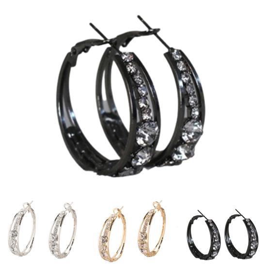 Леди серьги-кольца горный хрусталь круглый западный стиль пирсинг блестящие свадебные серьги-кольца