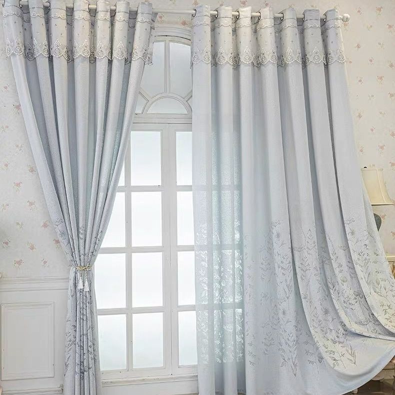 Полузатемняющие шторы, модные, с узором из виноградных листьев, тисненые, европейский, простой, элегантный, романтический, прочный, для декора гостиной