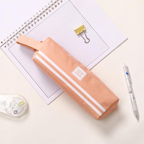 Portable Canvas Pencil Case with Handle Large Capacity Stationery Bag Student Pencil Organizer for Pens Markers Rulers Back-to-School Gifts