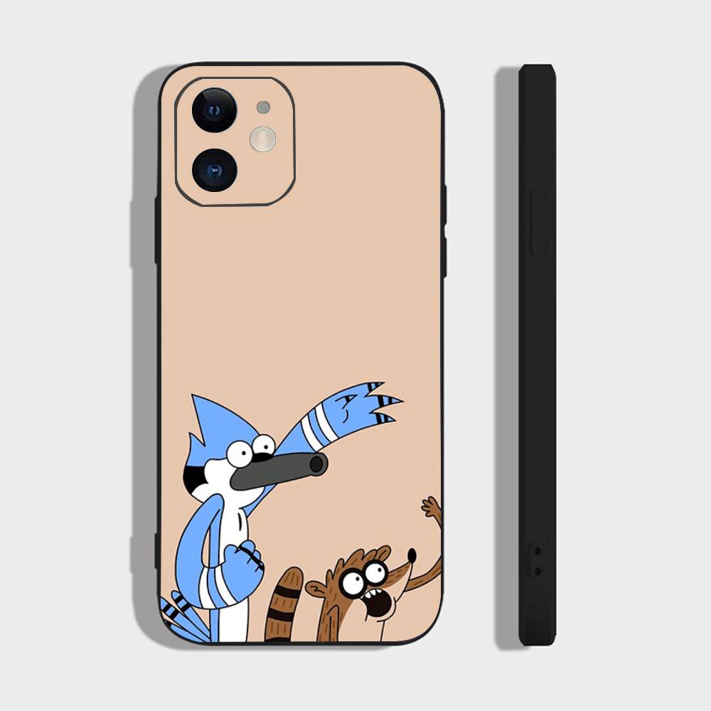 R-regular Мультяшный Чехол Для Телефона IPhone 17 Air 16 15 14 13 Pro Max 11 12 Черный Силиконовый Чехол