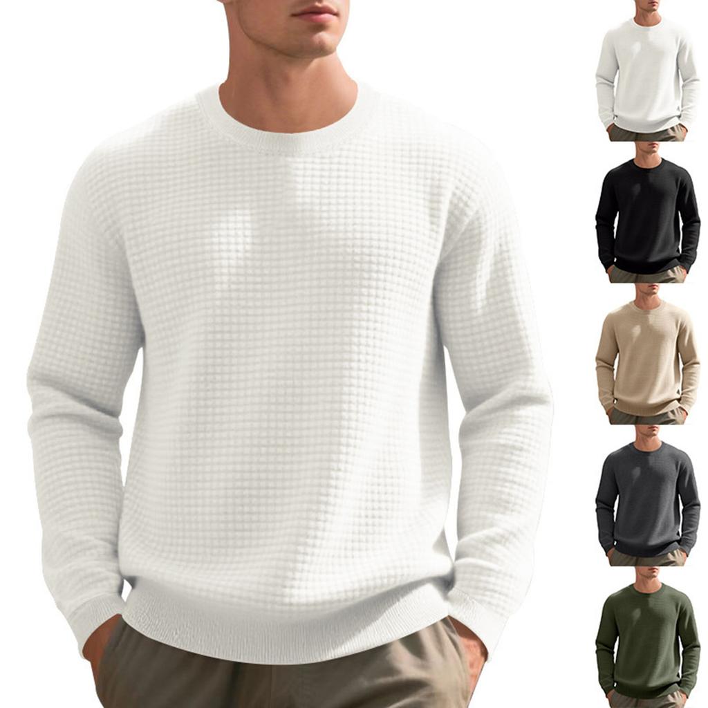 Men Lightweight Long Sleeve Pullover Solid Color Casual Loose Fall Winter Clothing