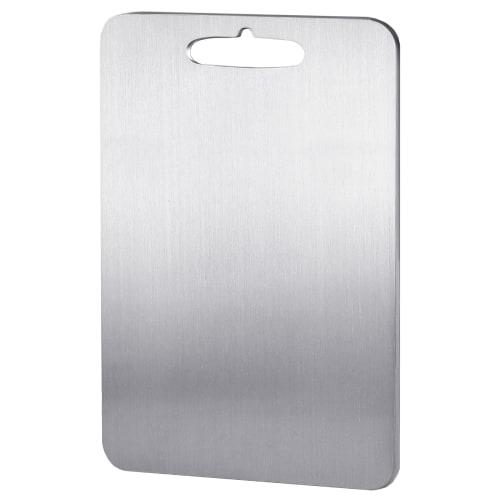 YEAVS Stainless Steel Cutting Board, Heavy-Duty Kitchen Cutting Board (Medium, 11.4" L X 7.9" W)