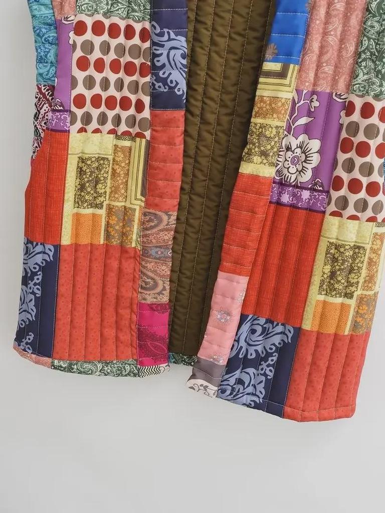 Женская куртка-жилет с принтом в европейском и американском стиле, осень 2023 г. - короткий рукав