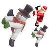 Miniature Santa Figurine Planter Decoration Santa Claus Statue Snowman Flower Pot Climber Funny Xmas Ornament for Flowerpot Outdoor Garden Yard Decor