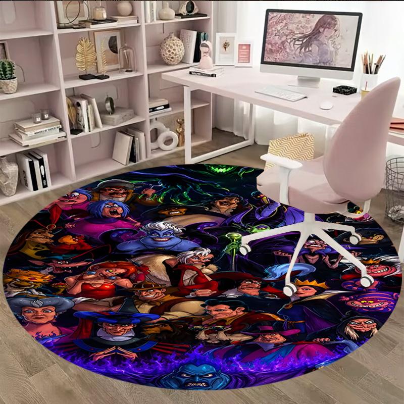 1pc Villains Carpet, Round Rug, Comfortable, Suitable for Entryways, Living Rooms, Office, And Bedrooms, Christmas Decoration