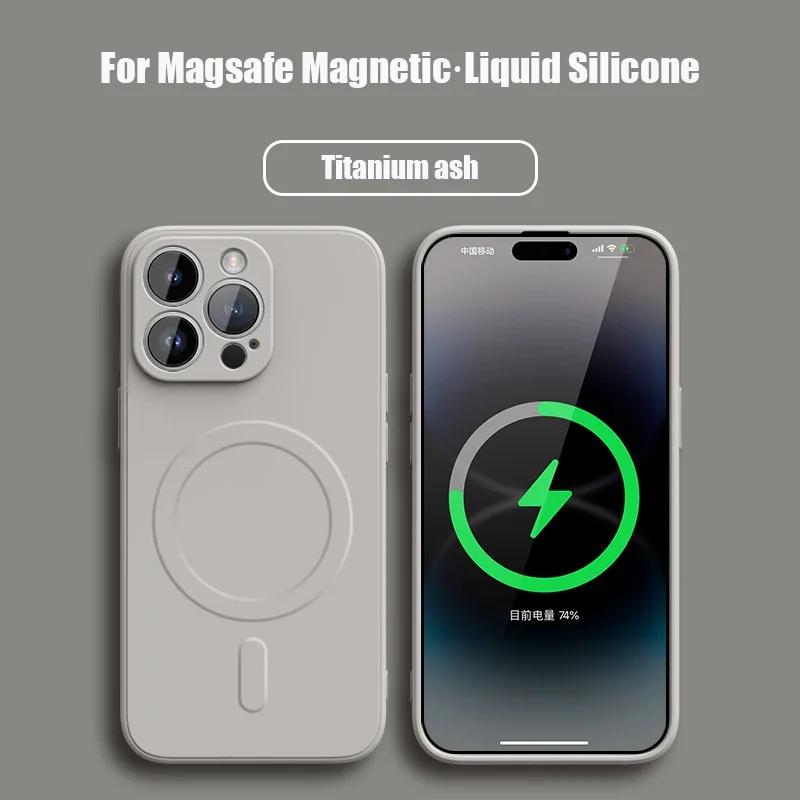 Оригинальный чехол для телефона с магнитной беспроводной зарядкой Magsafe для iPhone 17 Pro Max 16 15 14 Plus 11 12 13 Mini, чехол из жидкого силикона