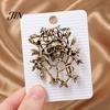 Wear-resistant Brooch Distressed Style Pin, Punk Retro Thorns Skull Design Lapel Pin with Electroplated Rhinestones Inlaid, Vines Surrounding
