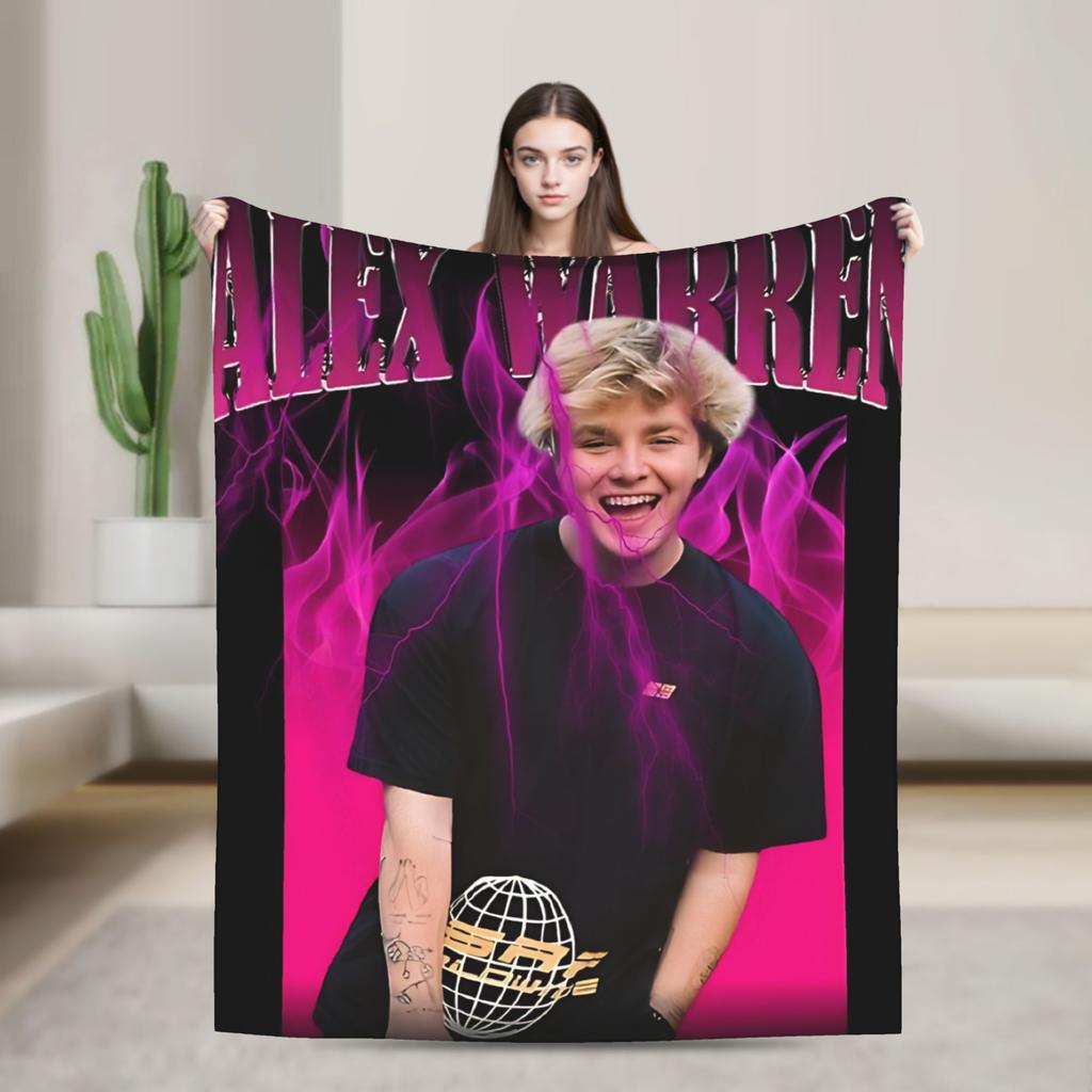 Alex Warren Rapper Blanket Decorative Flannel Bedding Throws For Home Decor Warm Soft Custom DIY Quality Bedspread