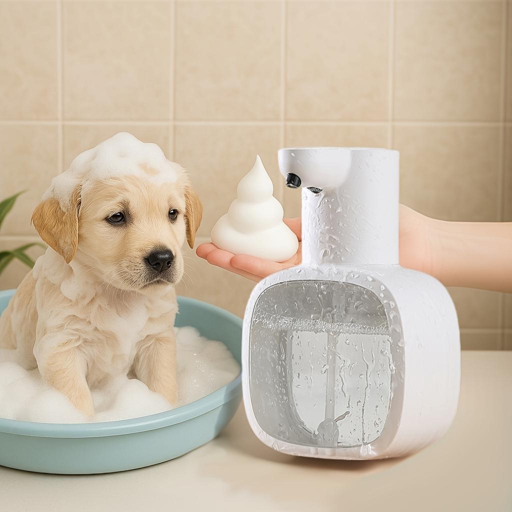 Автоматический пенный дозатор для мыла - Бесконтактный сенсор, Питание от USB/батареек, Бесконтактный органайзер для ванной и кухни с регулируемым выходом пены