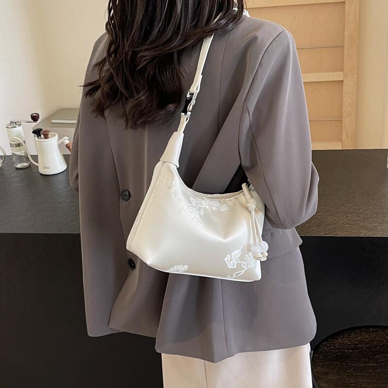 Новая женская сумка с вышивкой в китайском стиле 2024 года, новая модная сумка-мессенджер на одно плечо в иностранном стиле с принтом, переносная сумка для пельменей