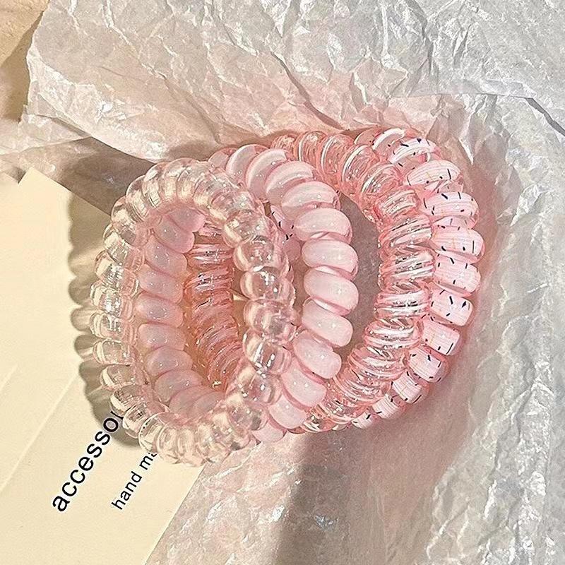 Набор спиральных резинок для волос фиолетового и синего цвета, резинки-скранчи в виде телефонного шнура, эластичная резинка для волос, милые и симпатичные женские аксессуары для волос