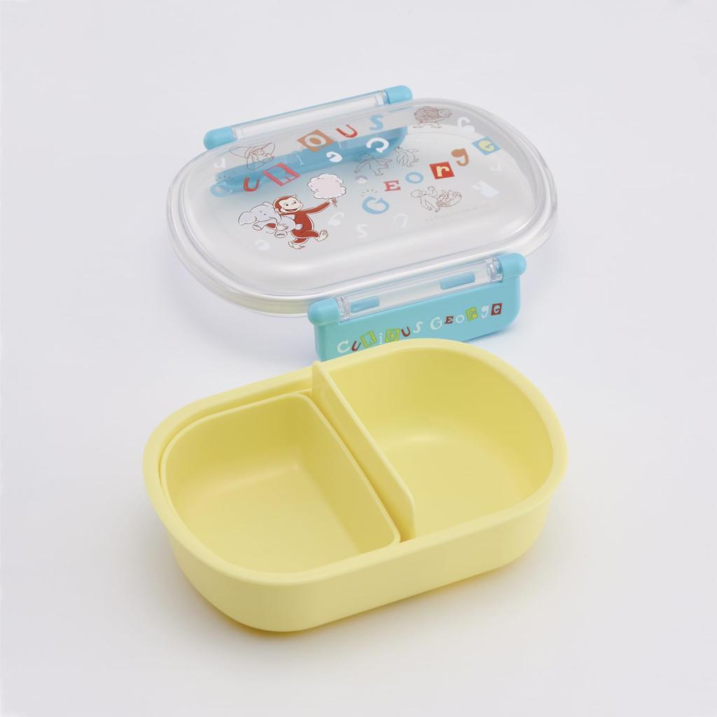 Skater Ланч-бокс Bento Сделано в Детская коробка с алфавитом Любопытного Джорджа, 360 мл, Япония, Дизайн, QAF2BA-A