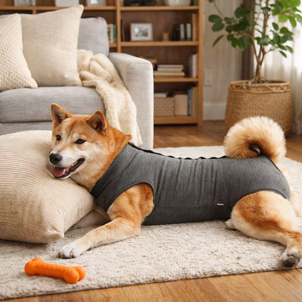 Elastic Dog Recovery Suit Breathable Pet Anti-Lick Suit Abdominal Bandages Cat Jumpsuit  Travel Use