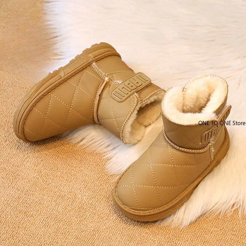 Детские зимние ботинки для девочек и мальчиков, детская зимняя обувь, детские уличные теплые плюшевые ботинки, ветрозащитные водонепроницаемые детские ботинки с хлопковой подкладкой
