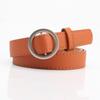 Women's Fashionable and Versatile Non-hole Round Buckle Belt with Windbreaker Pants Student Belt
