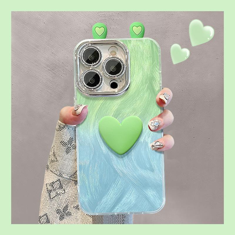 Градиент Любовь Ушные Куклы Подходят для Apple 16 Пуховая Пряжа Чехол для Мобильного Телефона Vivo Xiaomi Oppo Huawei 13promax