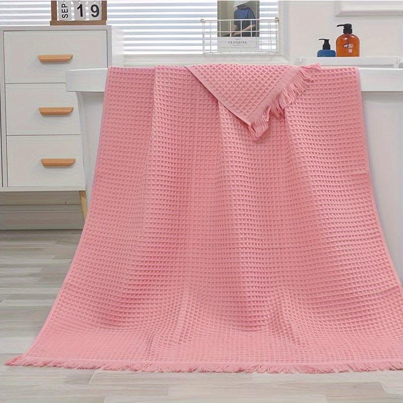 1pc of Pure Cotton Oversized Bath Towel, Soft Multi Color Tassel Beach Towel, Shawl Waffle Weave, Adult  Honeycomb Bath Towel, Blanket Nap Mat