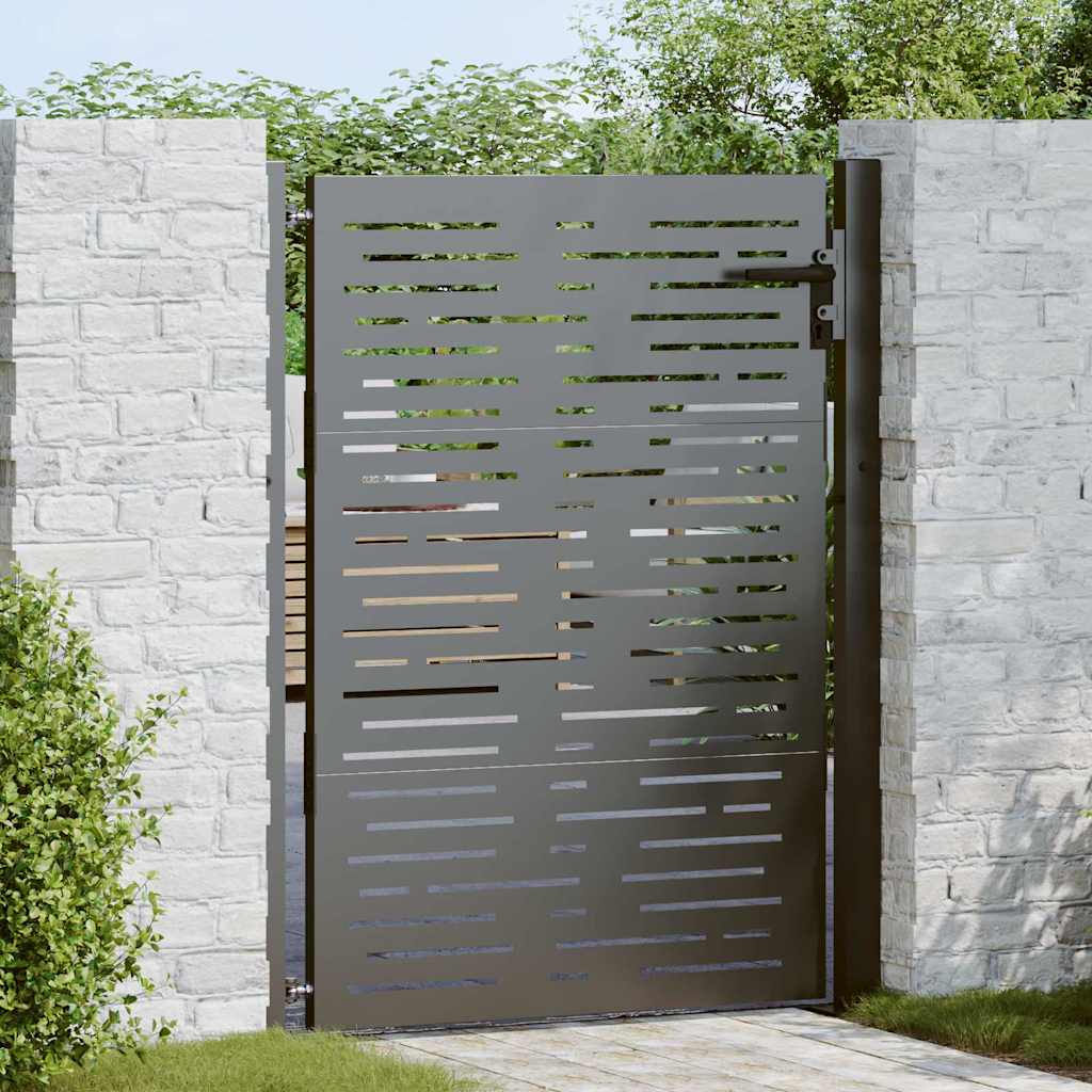Garden Gate Black 110 x 155 cm Powder Coated Steel