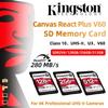 Kingston 256GB SD Memory Card Up To 280MB/s U3 V60 SDXC 128GB/512GB Full 4K Ultra HD Professional UHS-II Ultimate Speeds Cinema Cameras SD Card SDR2V6