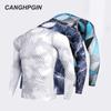 CANGHPGIN Мужская футболка с длинными рукавами, спортивные брюки для бега, велоспорта, дышащий быстросохнущий топ