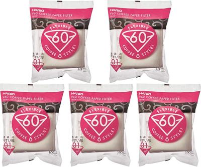 Бумажный фильтр V60 на 1-2 чашки, 500 шт, белый, производство Япония VCF-01-100W