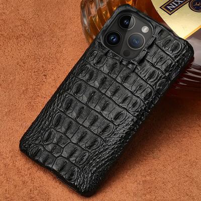 100% натуральный чехол из крокодиловой кожи для iPhone 16 15 11 12 13 14 Pro Max 15Pro 16 Plus роскошная противоударная задняя крышка